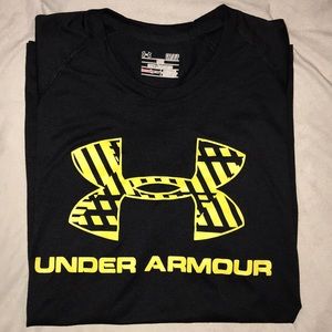 Black and Yellow Under Armour Dri-fit T